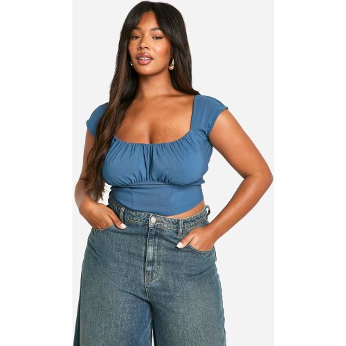 Grande Taille - Corset Stretch Froncé - 44 - boohoo - Modalova