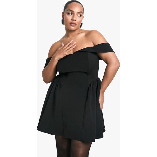 Grande Taille - Robe Patineuse Plissée À Épaules Dénudées - 44 - boohoo - Modalova