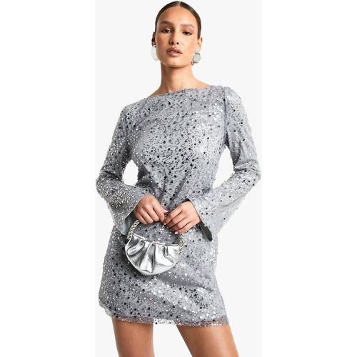 Robe Courte Pailletée À Dos Nu - 40 - boohoo - Modalova