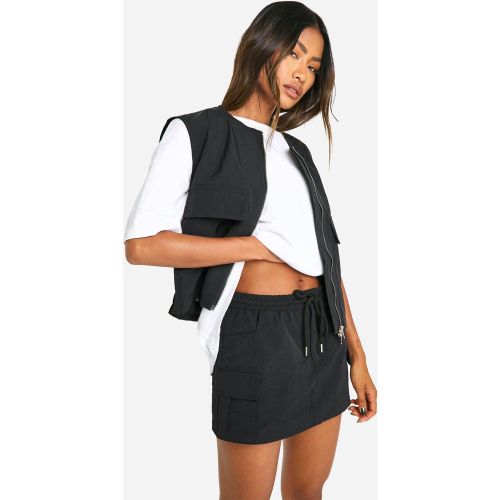 Mini-Jupe Cargo En Nylon - 34 - boohoo - Modalova