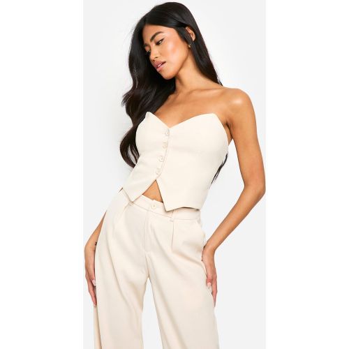 Gilet Corset Bandeau Sans Manches - Blanc Écru - 36, Blanc Écru - boohoo - Modalova