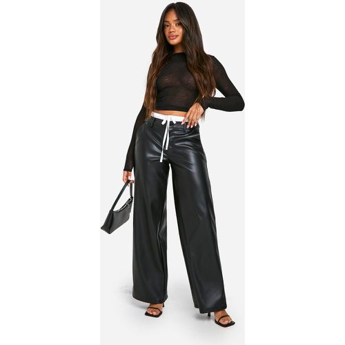 Pantalon Droit À Taille Contrastante - 38 - boohoo - Modalova