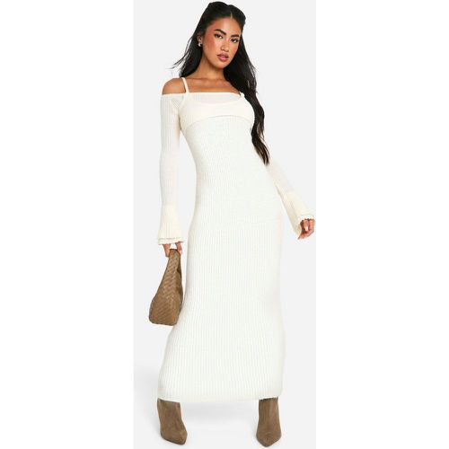 Robe Longue Côtelée À Col Bateau - M - boohoo - Modalova