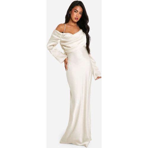 Robe Asymétrique Longue Soyeuse - 36 - boohoo - Modalova