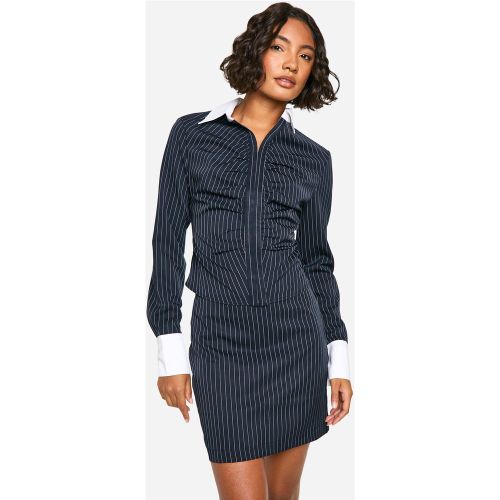 Tall" - Chemise Cintrée À Rayures Fines - 40 - boohoo - Modalova