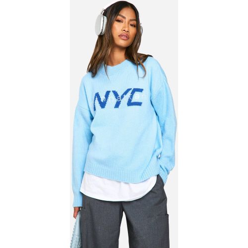 Pull Oversize En Maille À Col Ras Du Cou - L - boohoo - Modalova