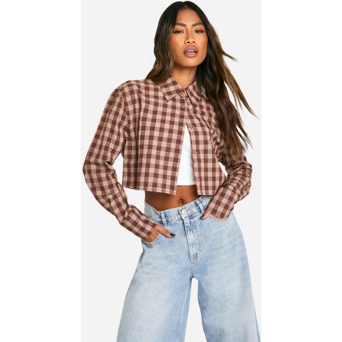 Chemise Courte À Carreaux - 34 - boohoo - Modalova