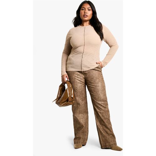 Grande Taille - Pantalon Droit Taille Haute En Synthétique - 46 - boohoo - Modalova