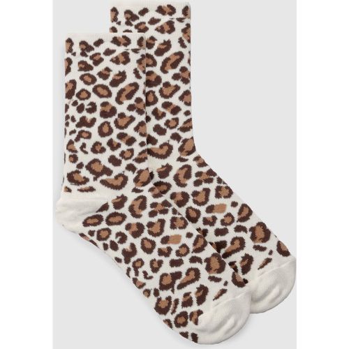 Chaussettes À Imprimé Léopard - One Size - boohoo - Modalova