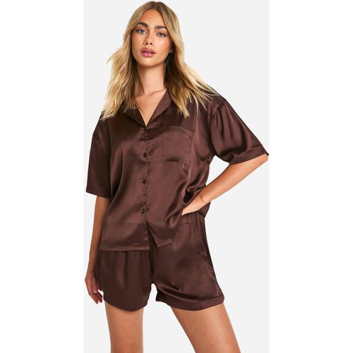 Ensemble De Pyjama Satiné Avec Short - 38 - boohoo - Modalova