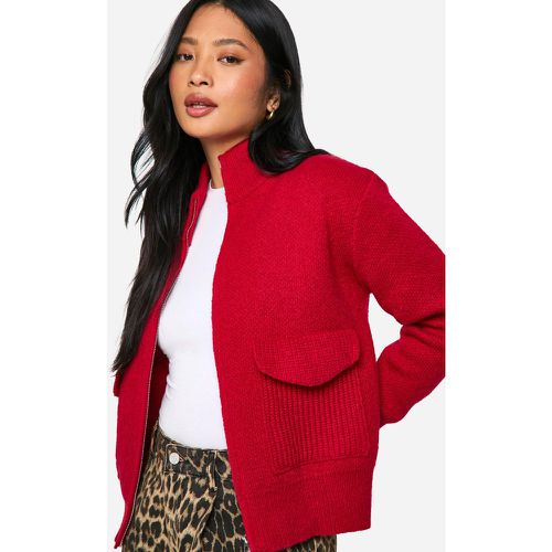 Petite" - Cardigan Zippé En Maille - S - boohoo - Modalova