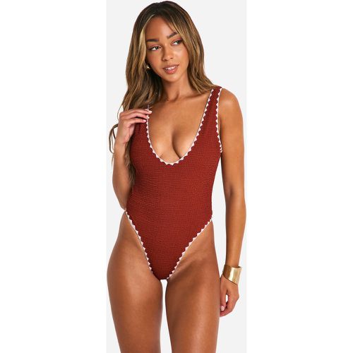 Maillot De Bain Une Pièce Plissé - 40 - boohoo - Modalova