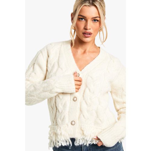 Cardigan En Maille Torsadée Premium - S - boohoo - Modalova