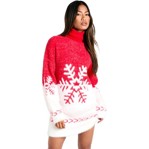 Robe Pull À Imprimé Flocon De Neige - M - boohoo - Modalova