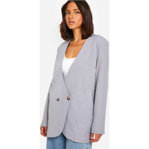 Blazer Long Oversize Sans Col - 40 - boohoo - Modalova