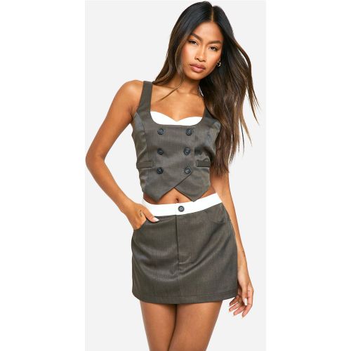 Mini-Jupe À Taille Contrastante - 34 - boohoo - Modalova