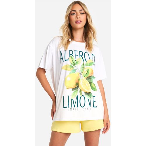 T-Shirt Oversize Imprimé Citron - 6 - boohoo - Modalova