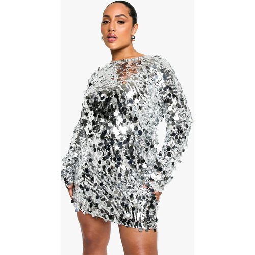 Grande Taille - Robe Courte Froncée À Paillettes - 44 - boohoo - Modalova