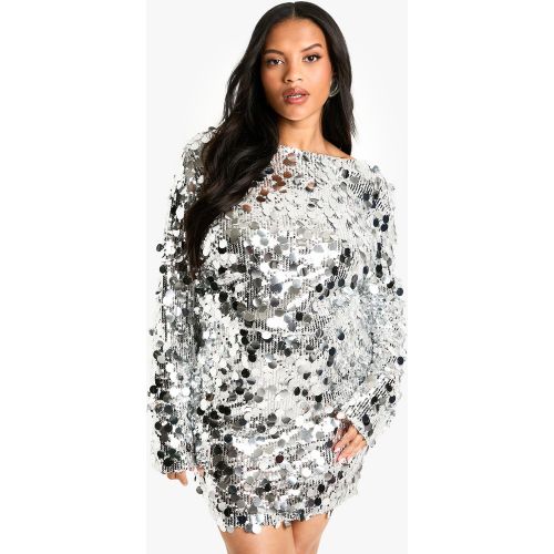 Grande Taille - Robe Courte Froncée À Paillettes - 50 - boohoo - Modalova