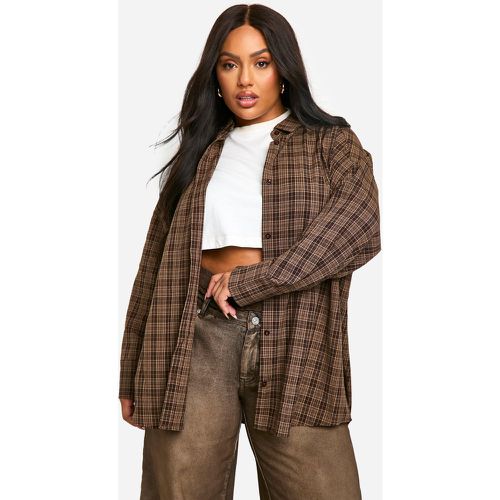 Grande Taille - Chemise Oversize À Carreaux - 46 - boohoo - Modalova