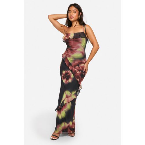 Petite" - Robe Longue Fleurie À Volants - 34 - boohoo - Modalova