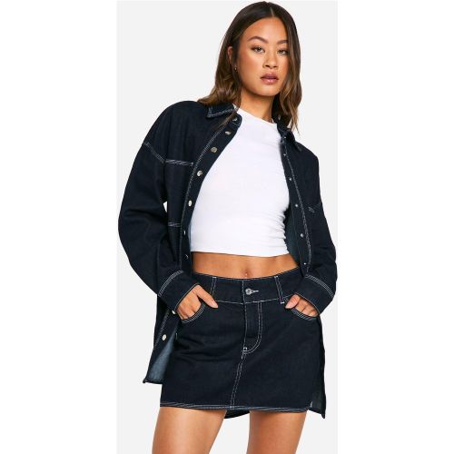 Tall" - Mini-Jupe À Coutures Contrastantes - 34 - boohoo - Modalova