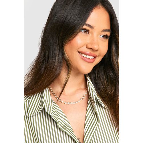 Collier À Chaîne En Forme De Cœur Et Perle - One Size - boohoo - Modalova