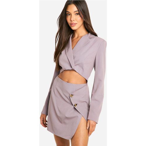 Robe Blazer À Rayures Fines Et Découpes - 40 - boohoo - Modalova