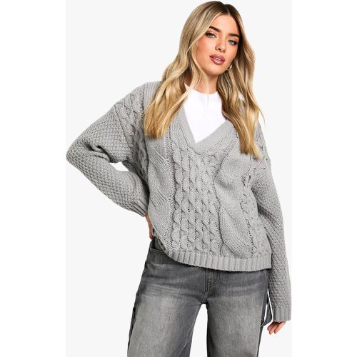 Pull En Maille Premium À Col V - L - boohoo - Modalova