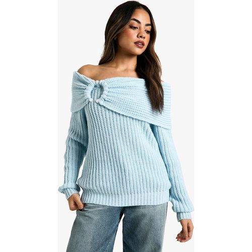 Pull En Maille Épaisse À Col Bateau - M - boohoo - Modalova