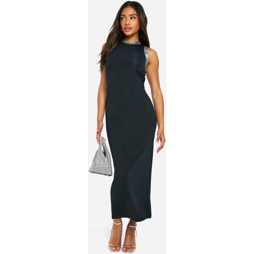 Robe Mi-Longue À Col Nageur Et Strass - 36 - boohoo - Modalova