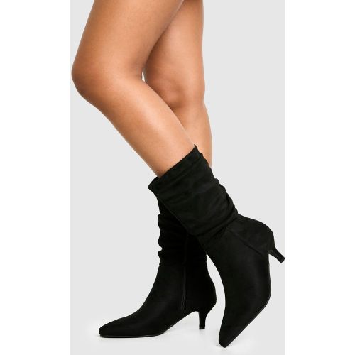 Bottes Hautes Froncées À Talon - 37 - boohoo - Modalova