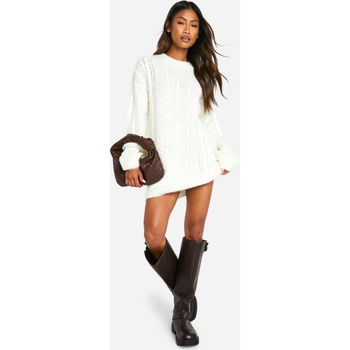 Robe Courte En Maille Brossée À Détail Torsadé - S - boohoo - Modalova