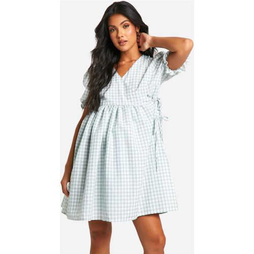 Maternité - Robe De Grossesse À Volants Et Manches Bouffantes - 38 - boohoo - Modalova