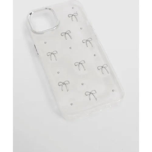 Coque De Téléphone À Nœud Et Perle - Iphone 11 - boohoo - Modalova