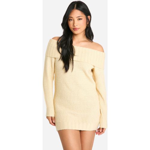 Petite" - Robe Pull Courte À Col Bateau - M - boohoo - Modalova