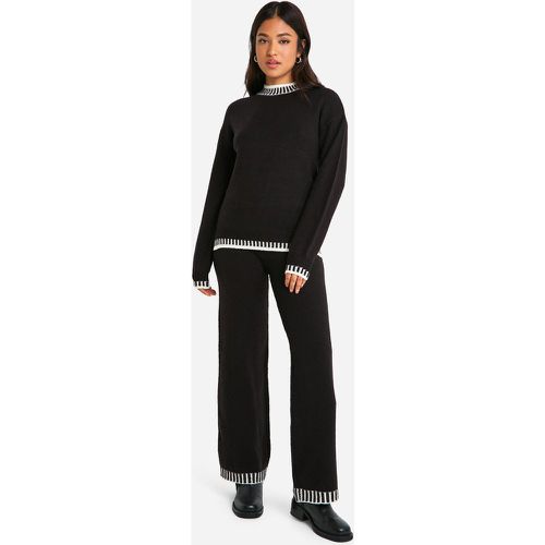 Petite" - Ensemble En Maille Avec Pull Et Pantalon Large - M - boohoo - Modalova