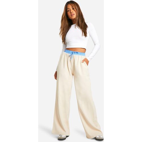 Petite" - Pantalon Large À Rayures Contrastantes - 40 - boohoo - Modalova