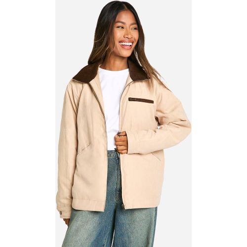 Veste Oversize À Col Contrastant - 38 - boohoo - Modalova