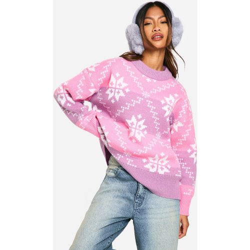 Pull Oversize À Motif Jacquard - S - boohoo - Modalova