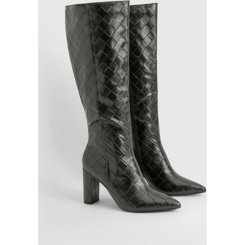 Bottes Hautes À Talon Carré - 38 - boohoo - Modalova