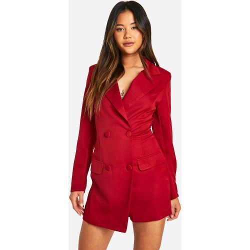 Combishort Fluide Style Blazer À Dos Nu - 42 - boohoo - Modalova