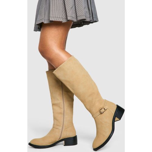 Bottes Hautes Côtelées À Boucles - 36 - boohoo - Modalova