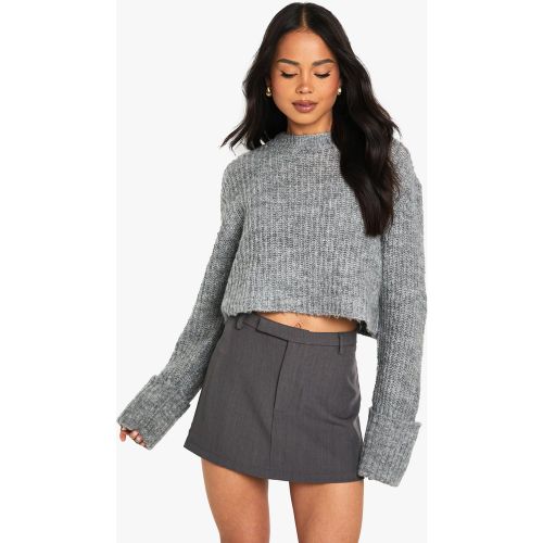 Mini-Jupe Slim - Gris - 34, Gris - boohoo - Modalova