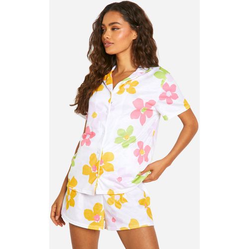 Ensemble De Pyjama Fleuri Avec Short - 38 - boohoo - Modalova