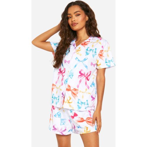 Ensemble De Pyjama À Imprimé Nœud Papillon Avec Short - 36 - boohoo - Modalova