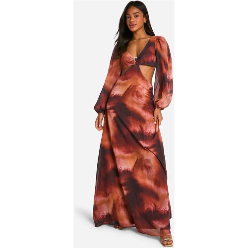 Robe Longue En Mousseline De Soie - 40 - boohoo - Modalova