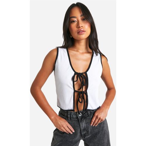 Top À Attaches Et Surpiqûres Contrastantes - 38 - boohoo - Modalova