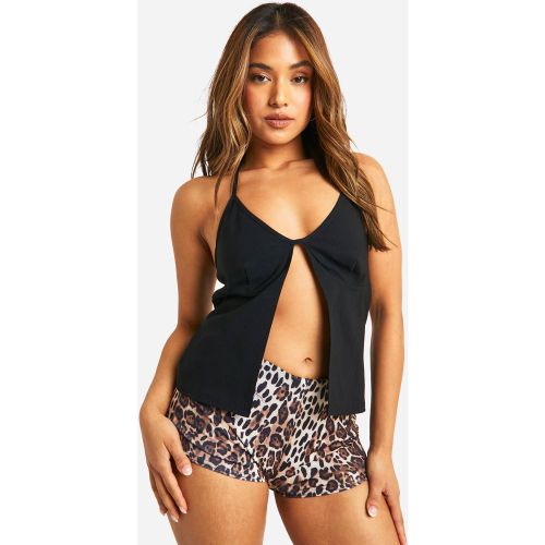 Petite" - Short Court À Imprimé Léopard - 40 - boohoo - Modalova