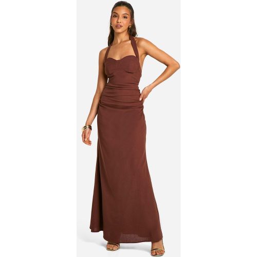 Robe Longue Froncée À Dos Nu - 36 - boohoo - Modalova